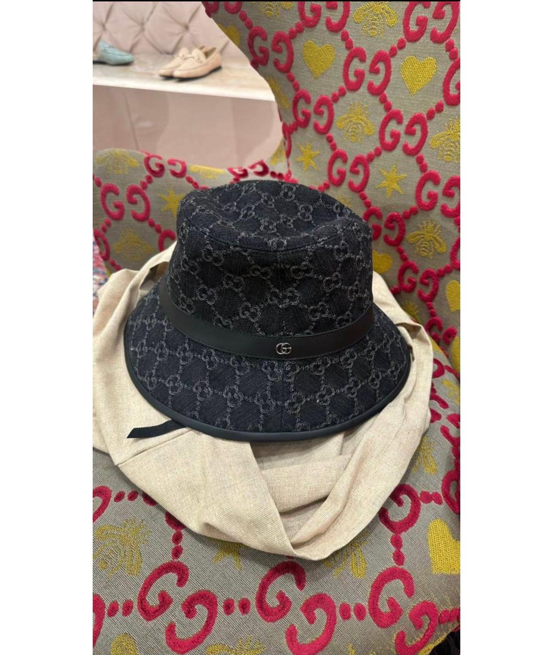 GUCCI Черная хлопковая панама, фото 2