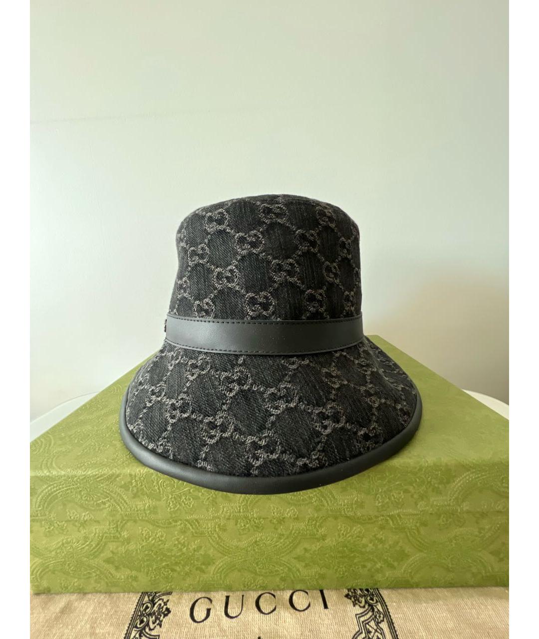 GUCCI Черная хлопковая панама, фото 2