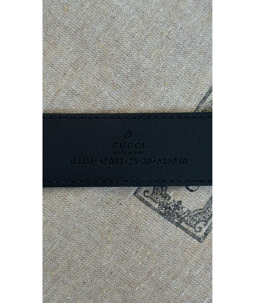 GUCCI Черный кожаный ремень, фото 2