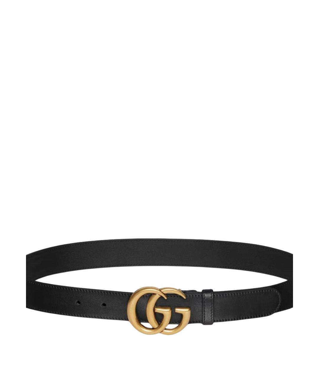 GUCCI Черный кожаный ремень, фото 1