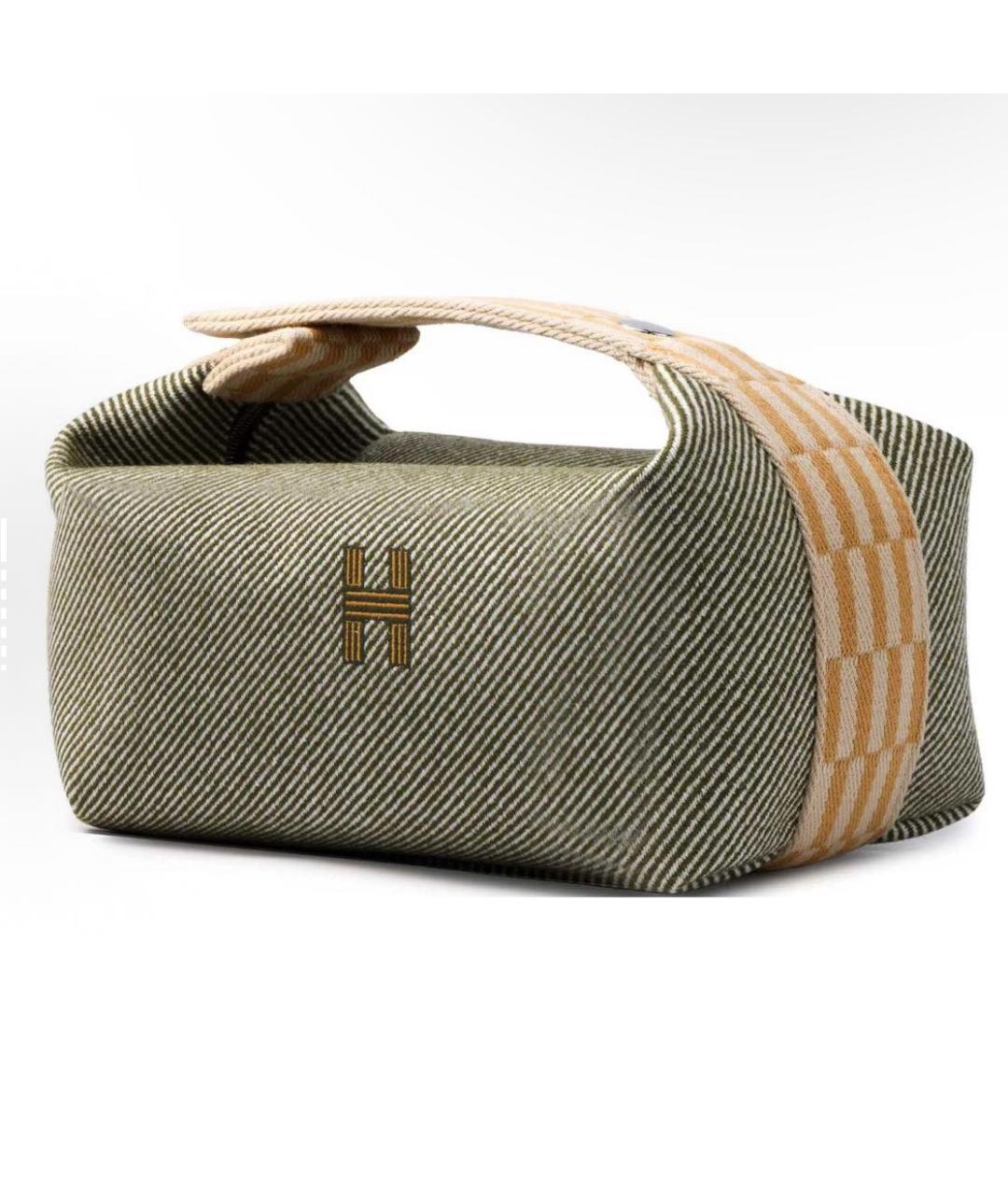 HERMES Хаки косметичка, фото 2