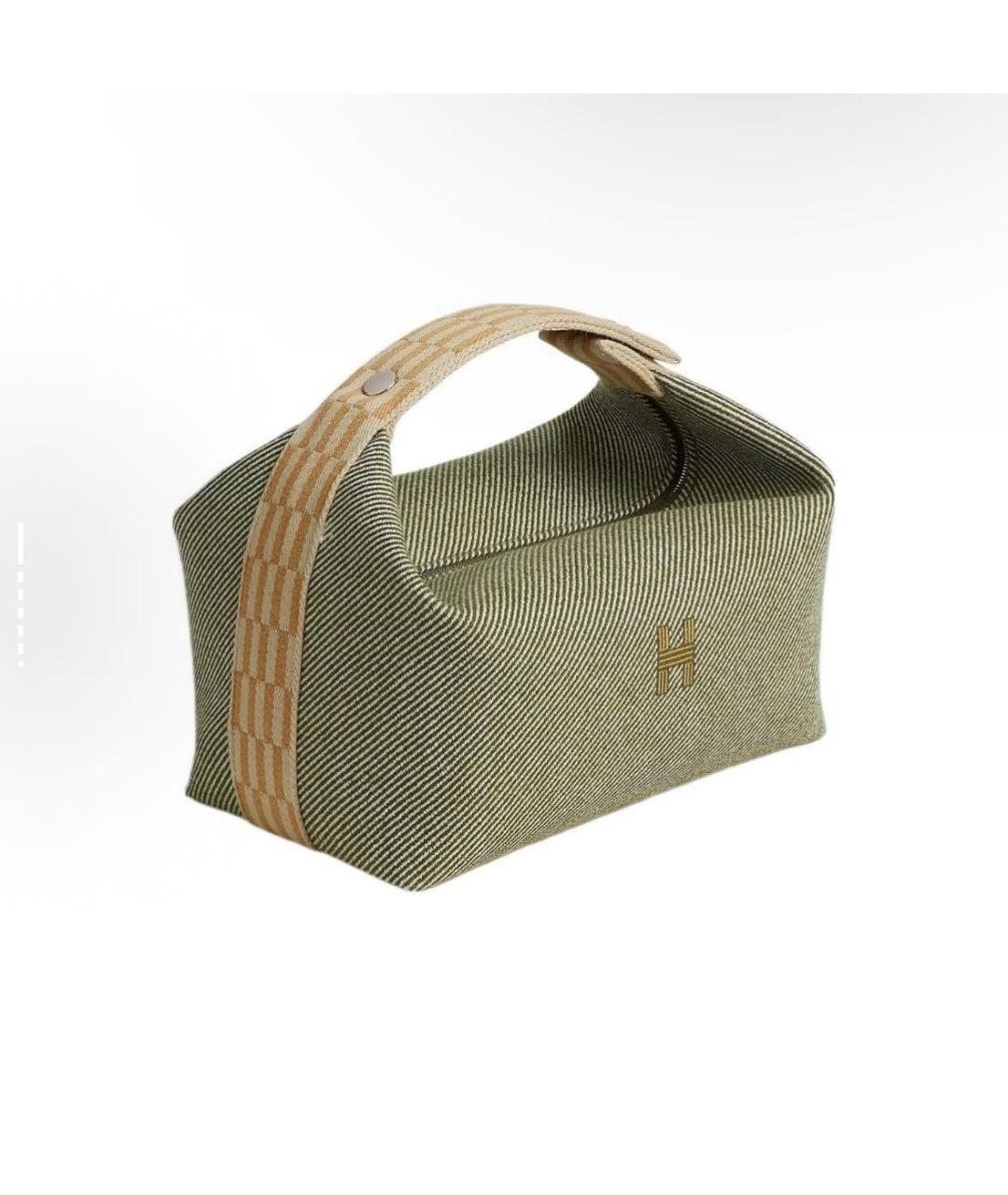 HERMES Хаки косметичка, фото 6