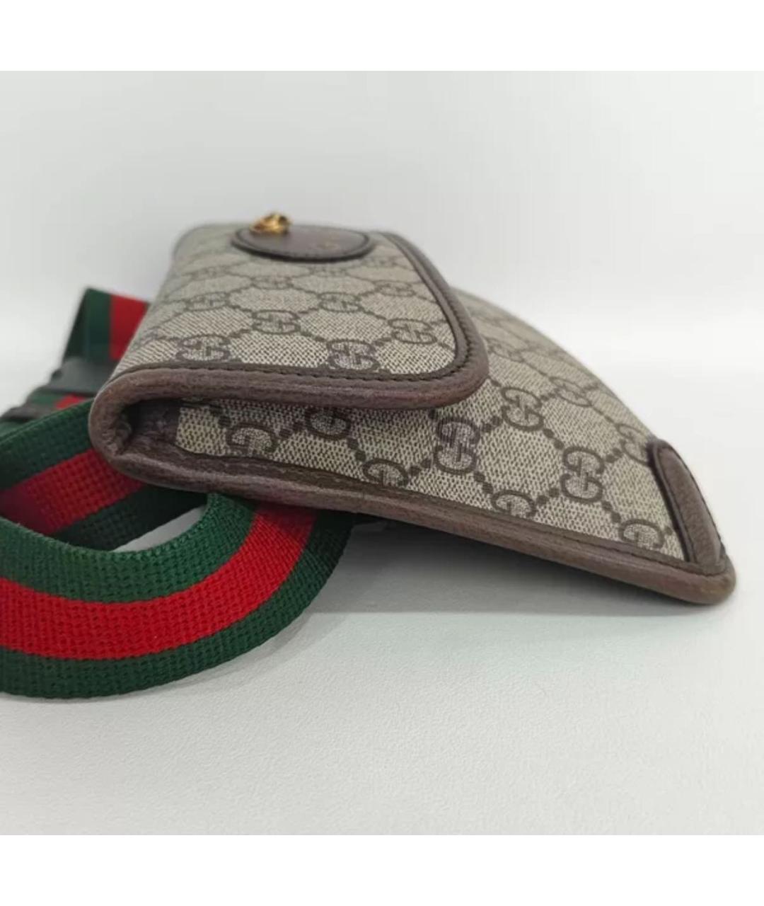 GUCCI Коричневая тканевая сумка на плечо, фото 5