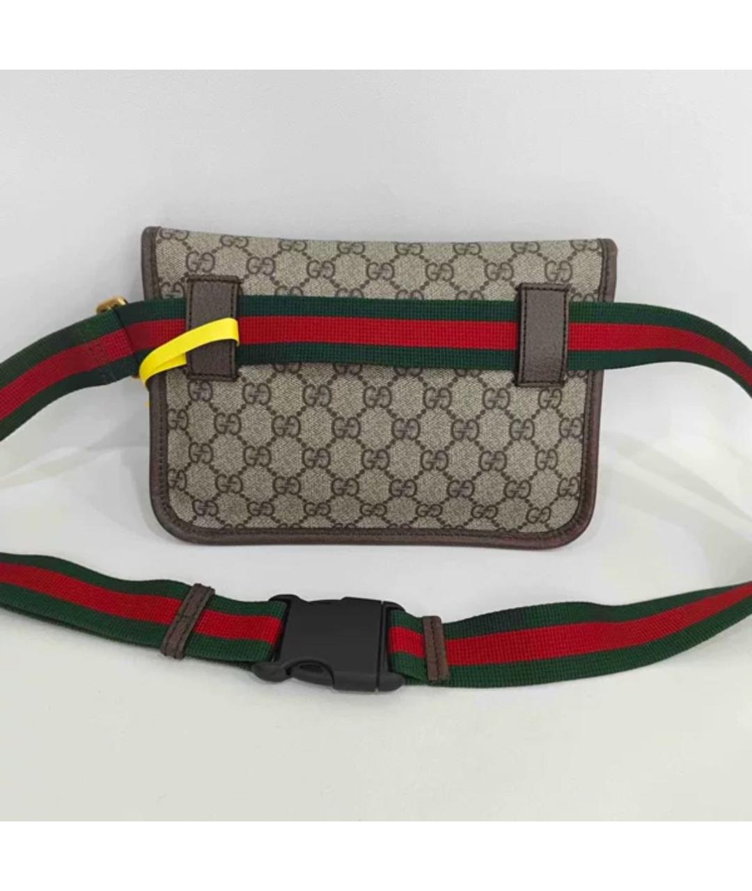 GUCCI Коричневая тканевая сумка на плечо, фото 3
