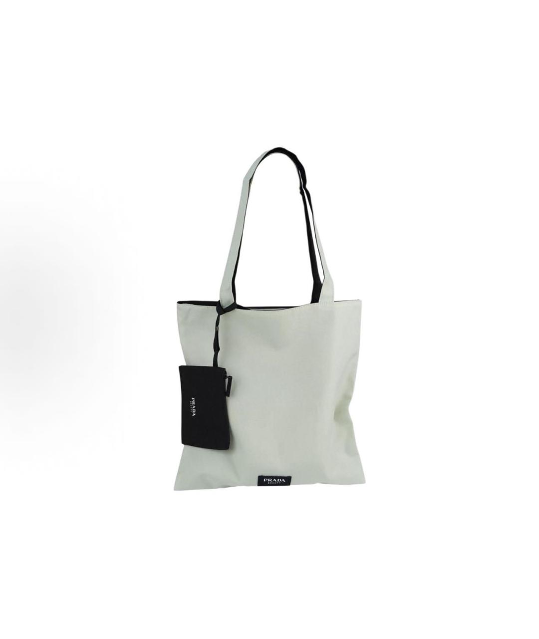 PRADA Бежевая тканевая пляжная сумка, фото 4