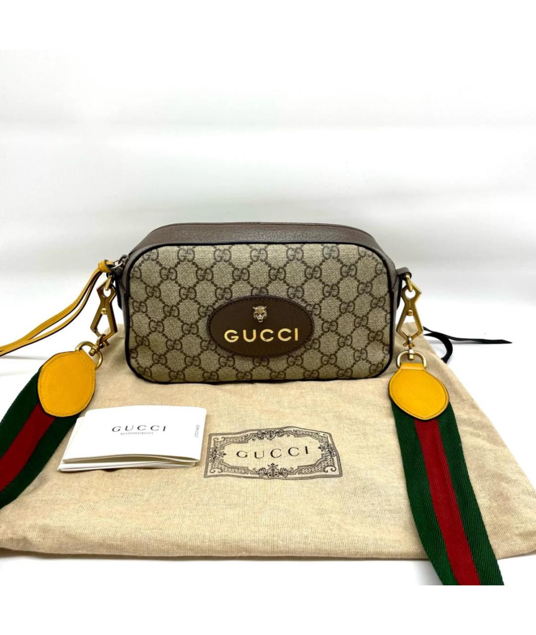 GUCCI Коричневая кожаная сумка тоут, фото 2