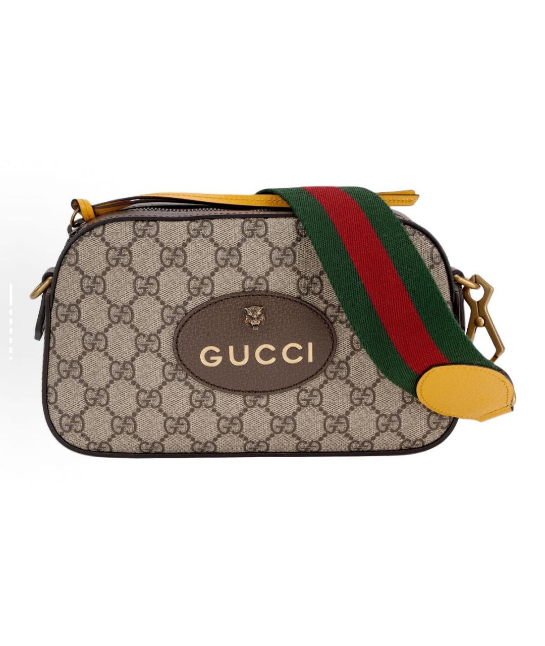 GUCCI Коричневая кожаная сумка тоут, фото 7