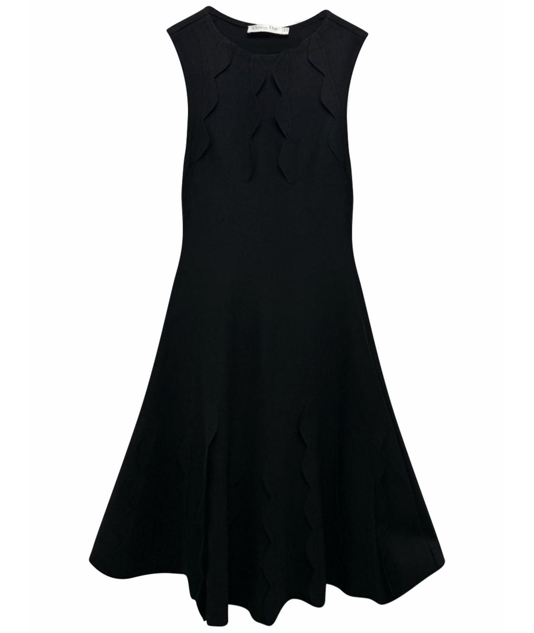 CHRISTIAN DIOR Черное шерстяное повседневное платье, фото 1