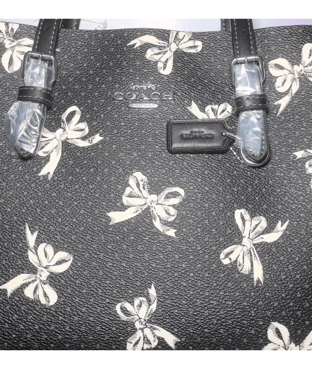 COACH Черная сумка тоут, фото 5