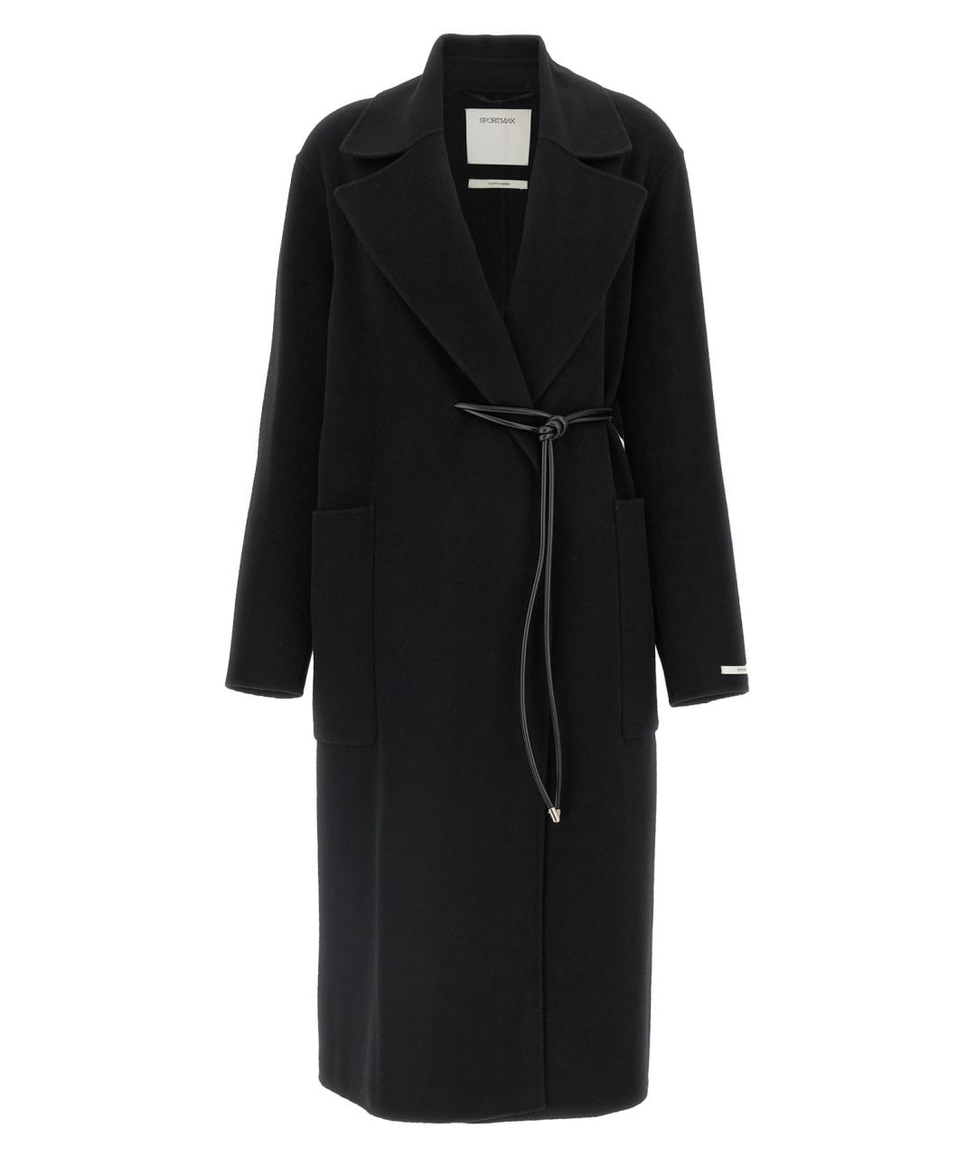 SPORTMAX Черное шерстяное пальто, фото 1