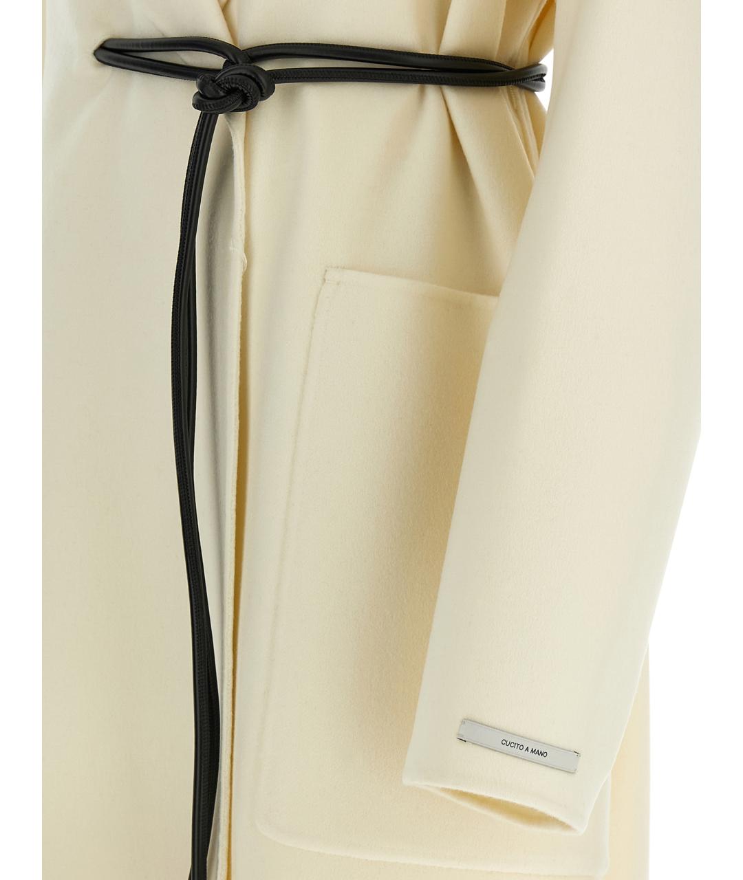 SPORTMAX Белое шерстяное пальто, фото 4