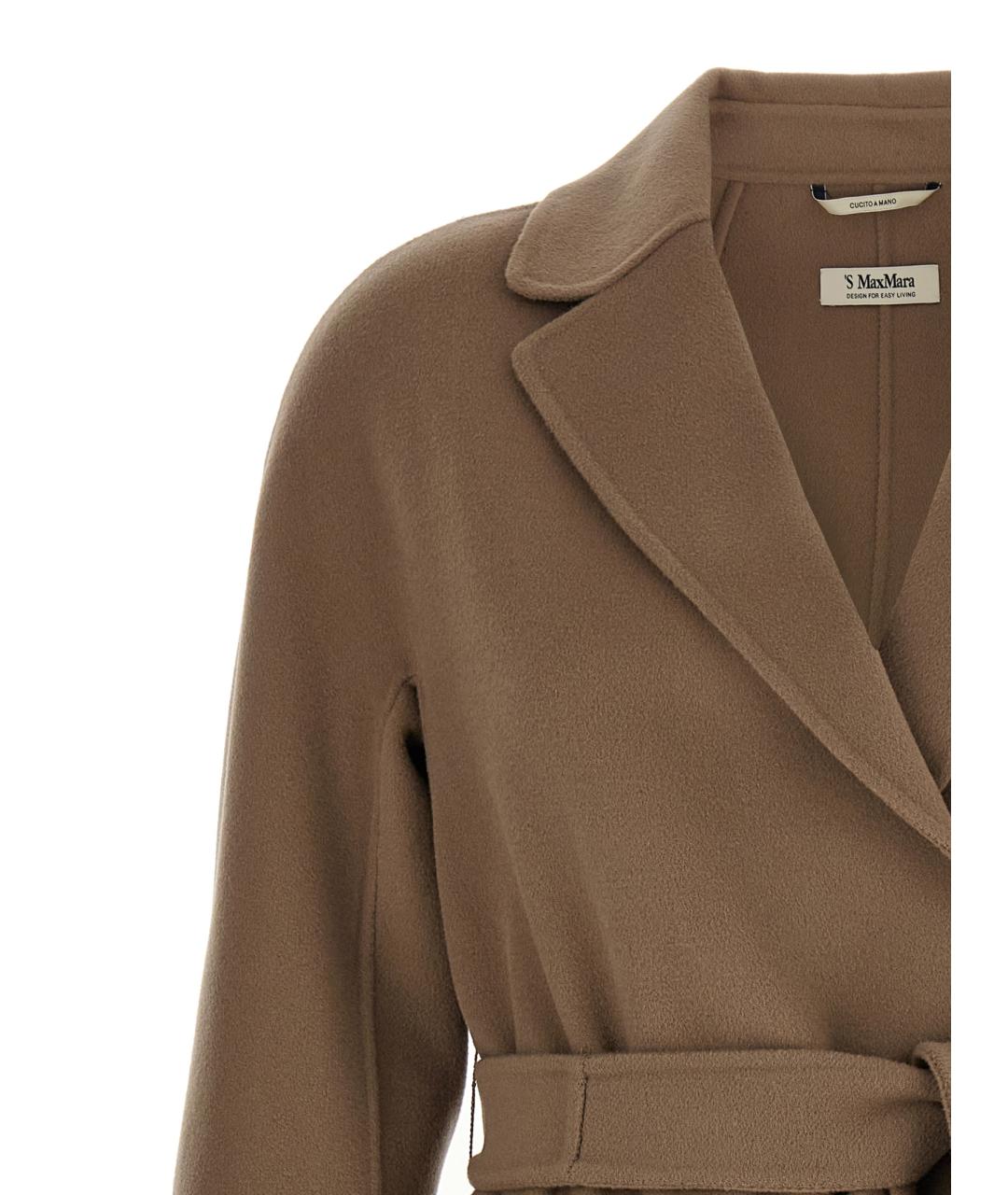 'S MAX MARA Бежевое шерстяное пальто, фото 3