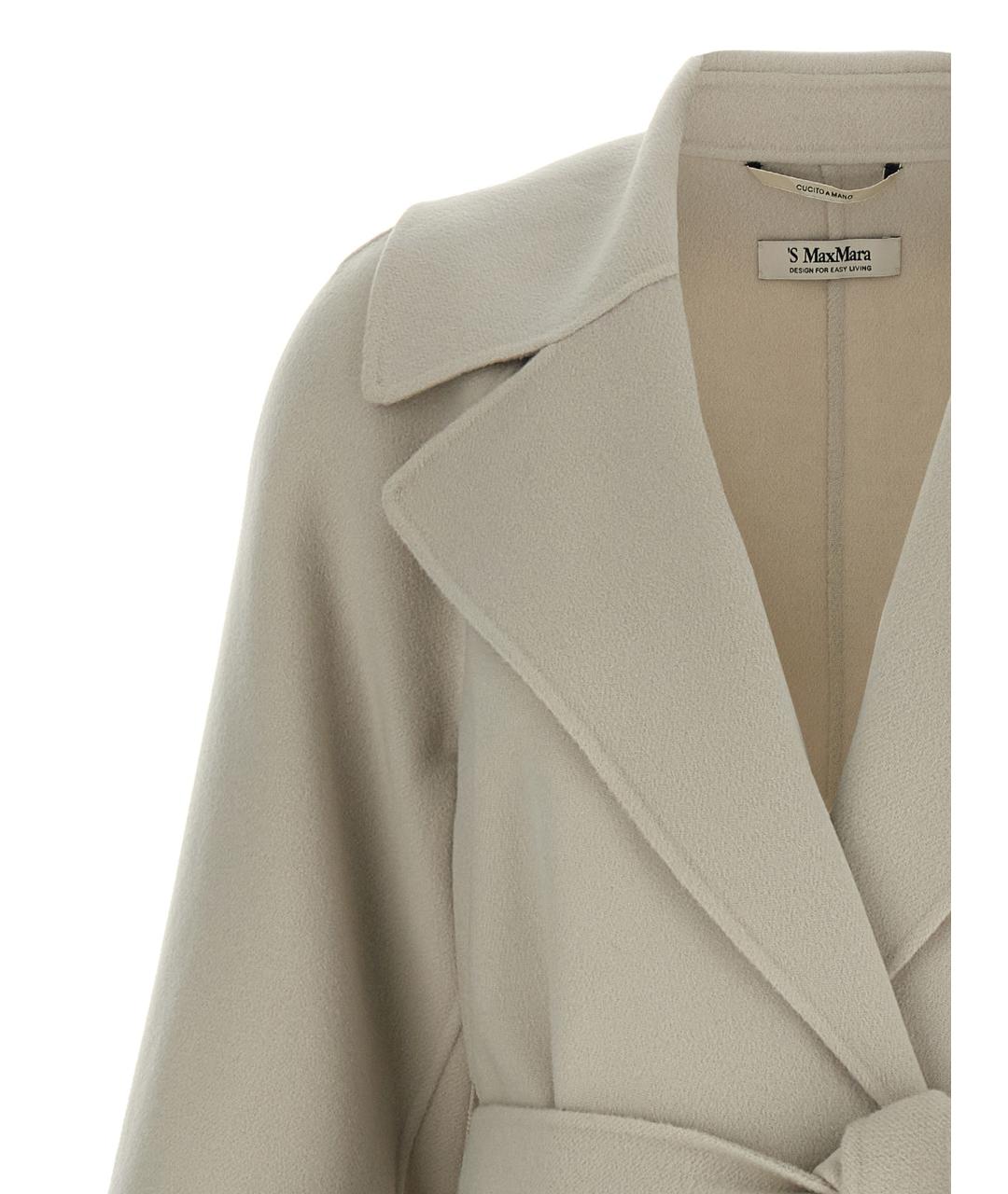 'S MAX MARA Бежевое шерстяное пальто, фото 3