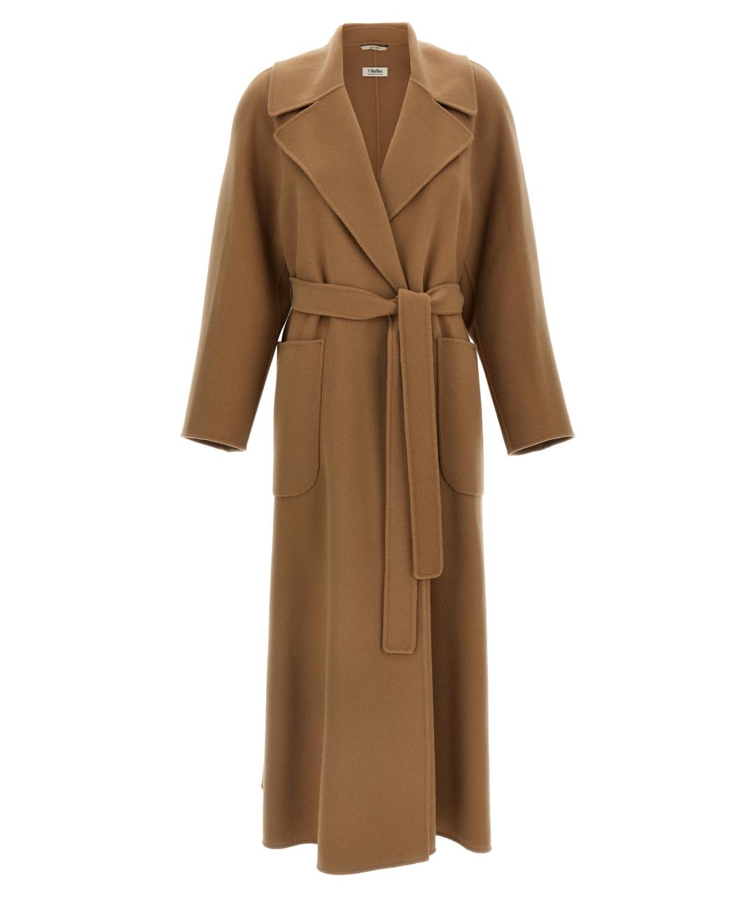 'S MAX MARA Коричневое шерстяное пальто, фото 1