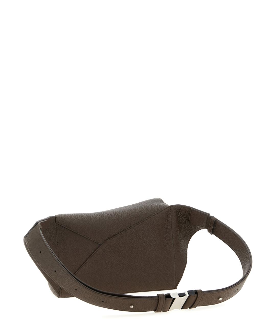 LOEWE Коричневая кожаная поясная сумка, фото 2