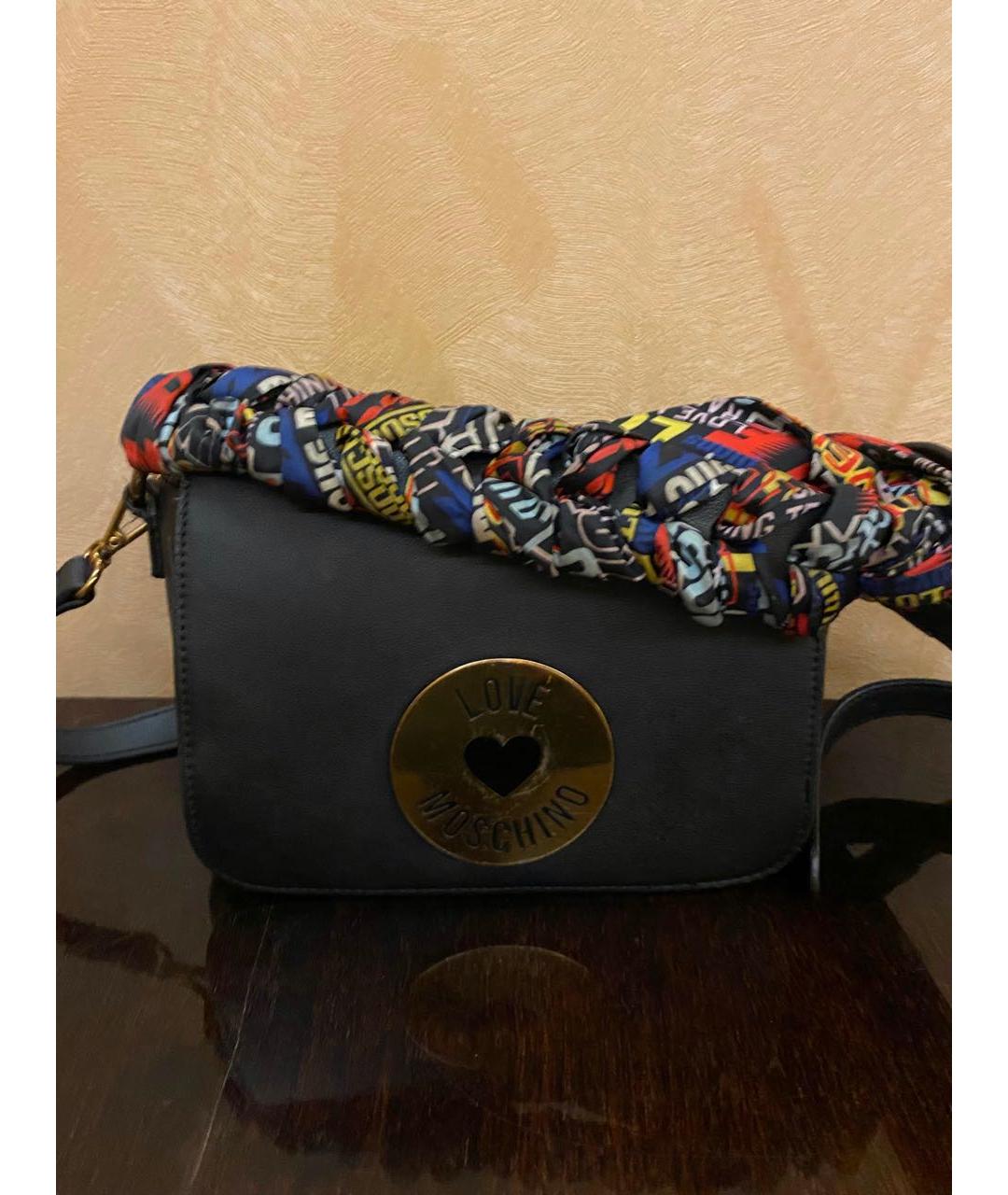 LOVE MOSCHINO Черная сумка через плечо из искусственной кожи, фото 7
