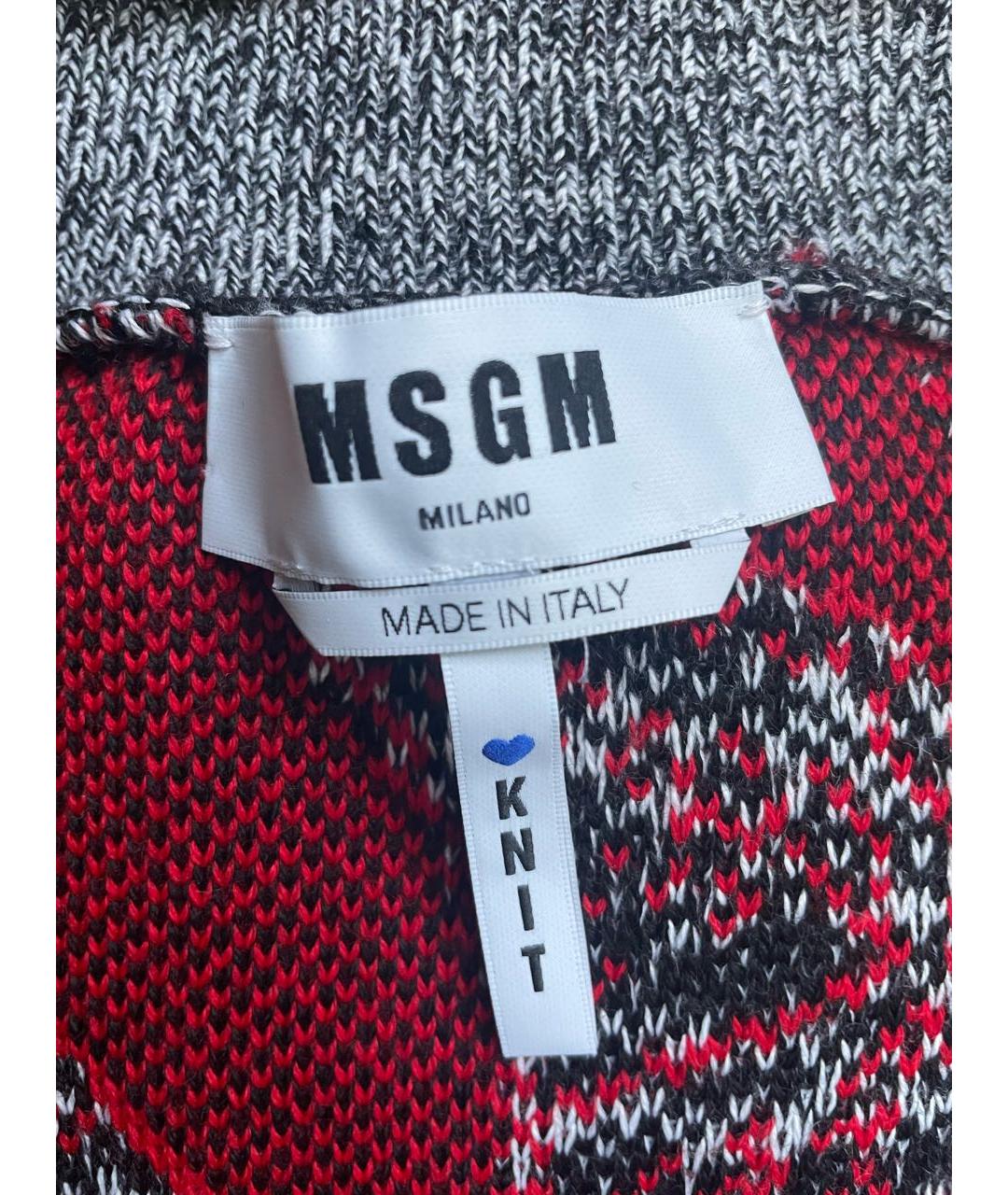 MSGM Серая шерстяная юбка миди, фото 8