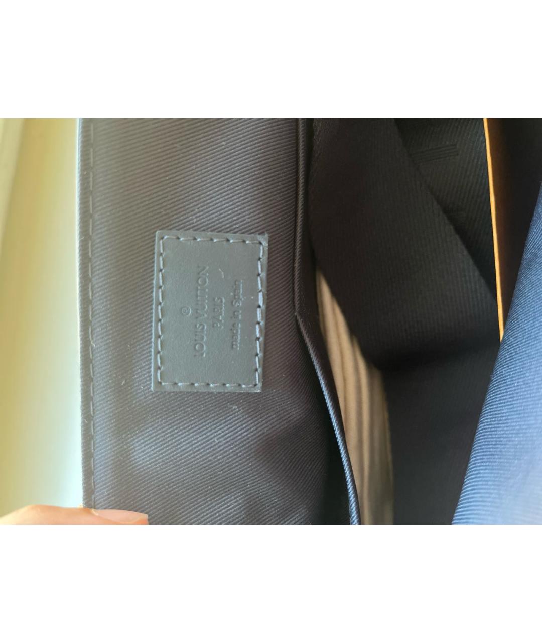 LOUIS VUITTON Темно-синяя кожаная сумка на плечо, фото 4