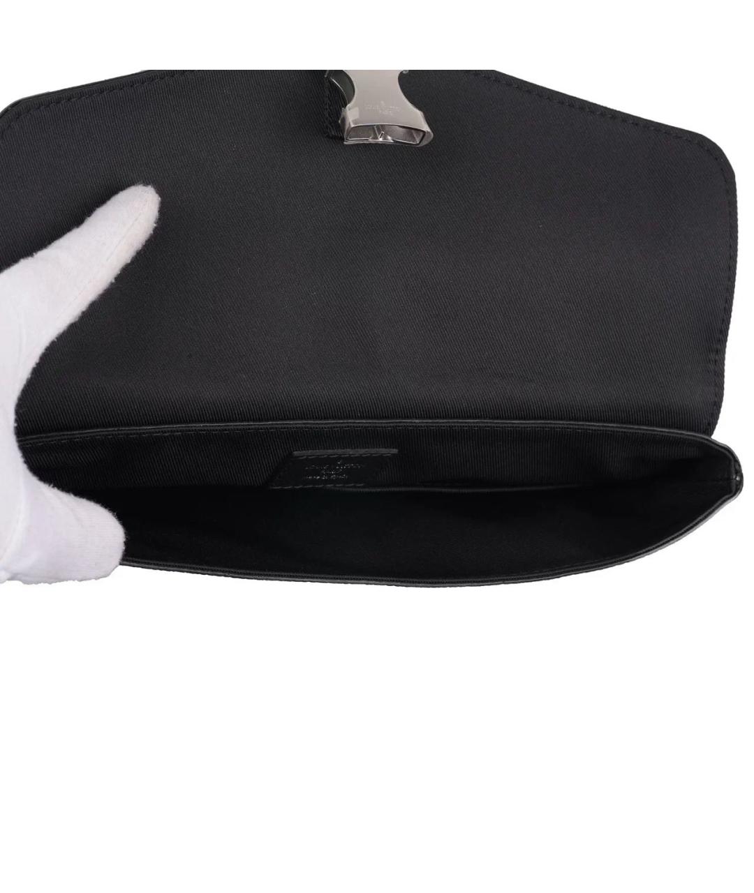 LOUIS VUITTON Черная кожаная сумка на плечо, фото 8