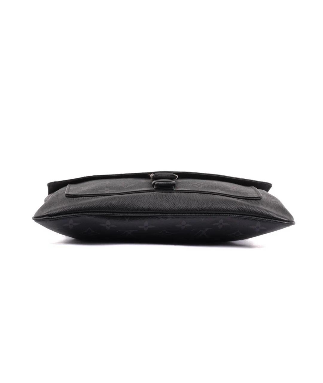 LOUIS VUITTON Черная кожаная сумка на плечо, фото 5