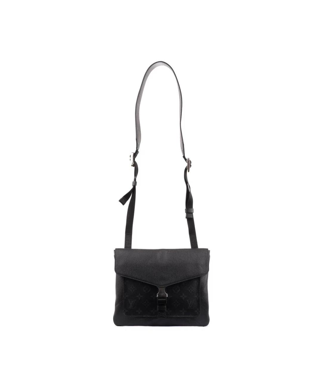 LOUIS VUITTON Черная кожаная сумка на плечо, фото 4