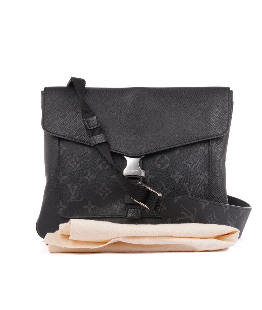 LOUIS VUITTON Черная кожаная сумка на плечо, фото 2