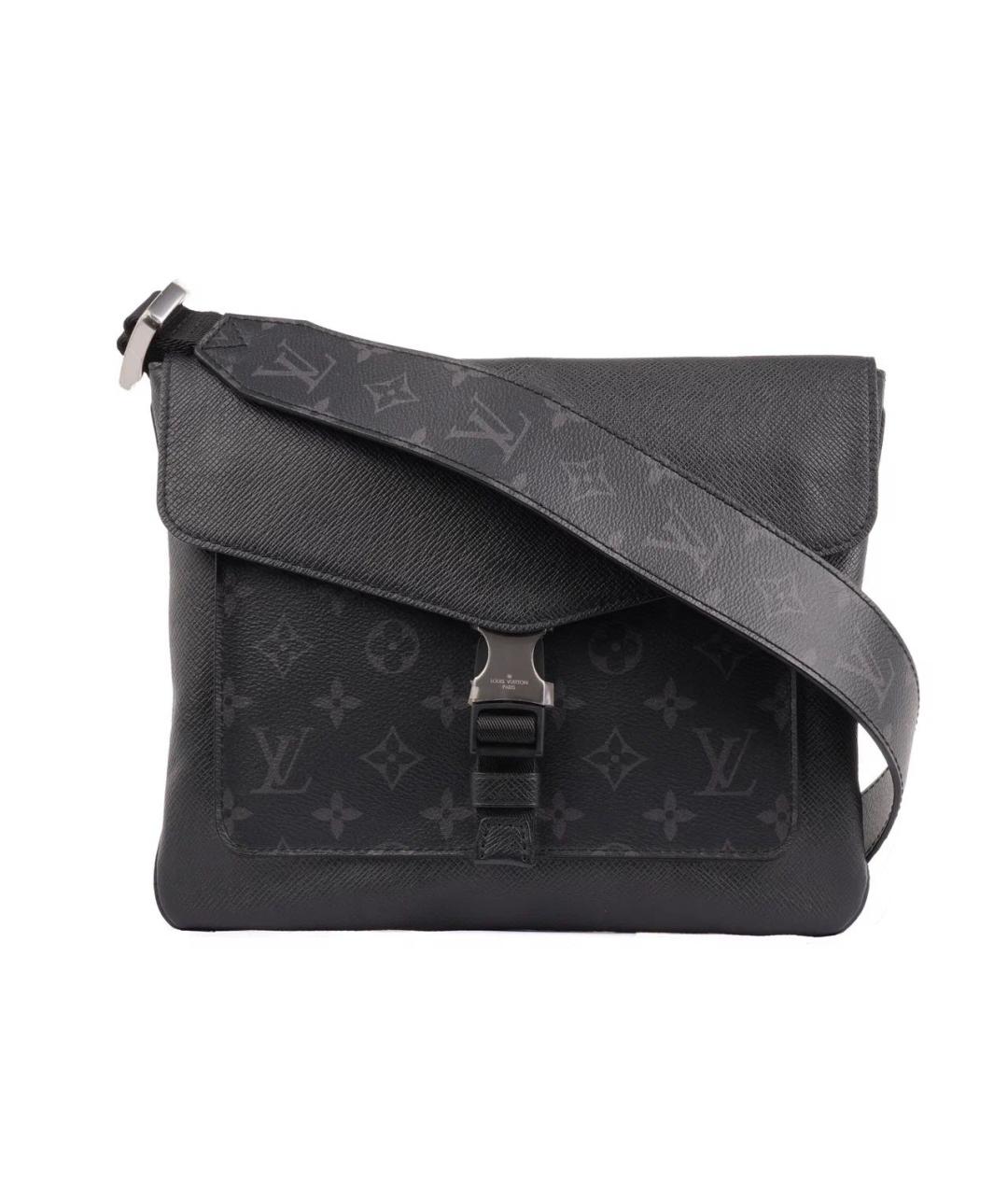 LOUIS VUITTON Черная кожаная сумка на плечо, фото 9