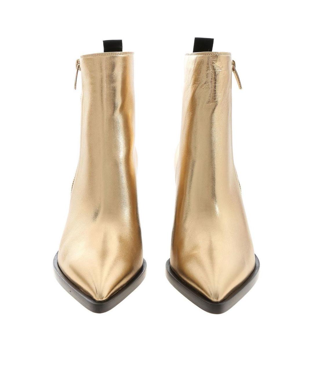 GIANVITO ROSSI Золотые кожаные ботинки, фото 2