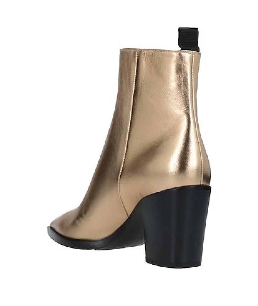 GIANVITO ROSSI Золотые кожаные ботинки, фото 3