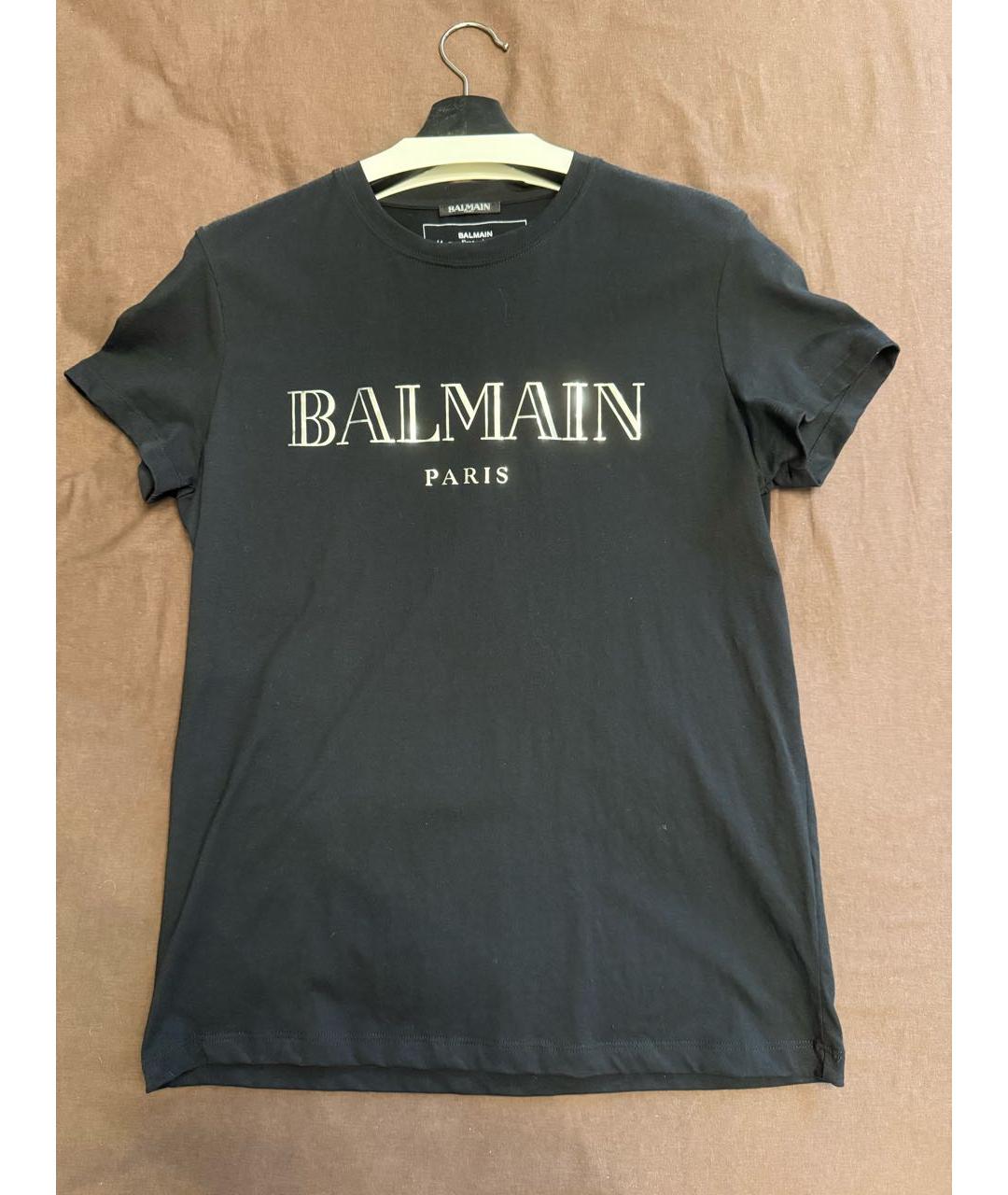 BALMAIN Черная хлопковая футболка, фото 4