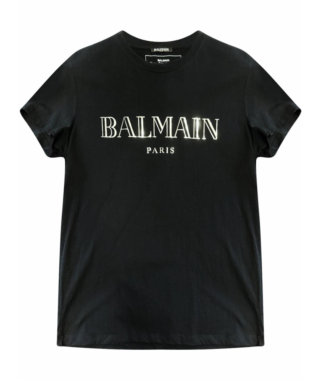 BALMAIN Черная хлопковая футболка, фото 1