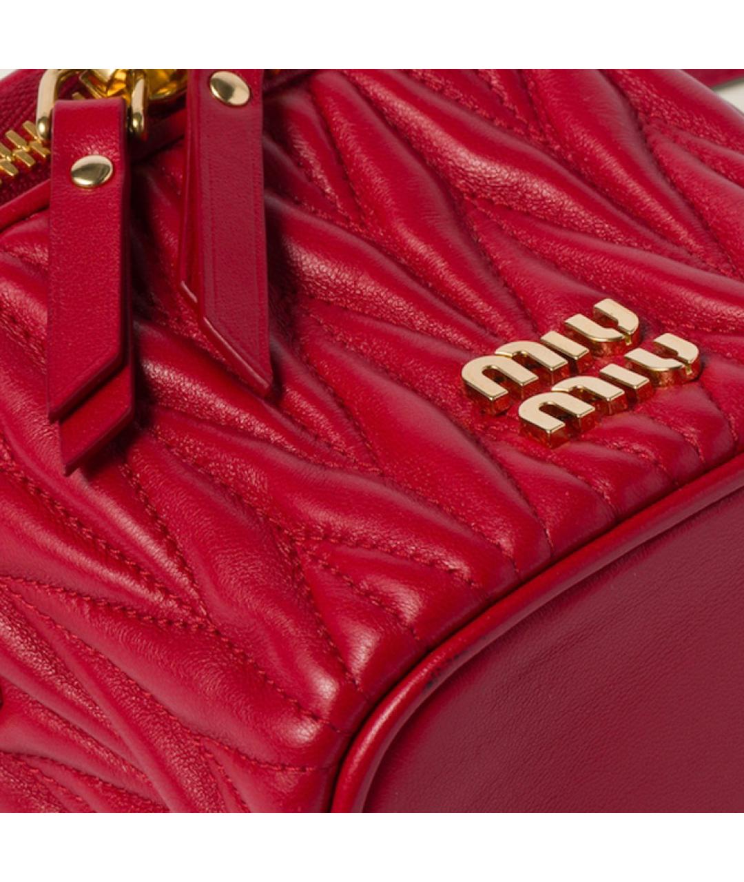 MIU MIU Красная кожаная сумка через плечо, фото 4