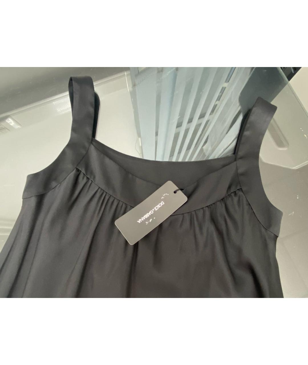 DOLCE&GABBANA Черное шелковое коктейльное платье, фото 3