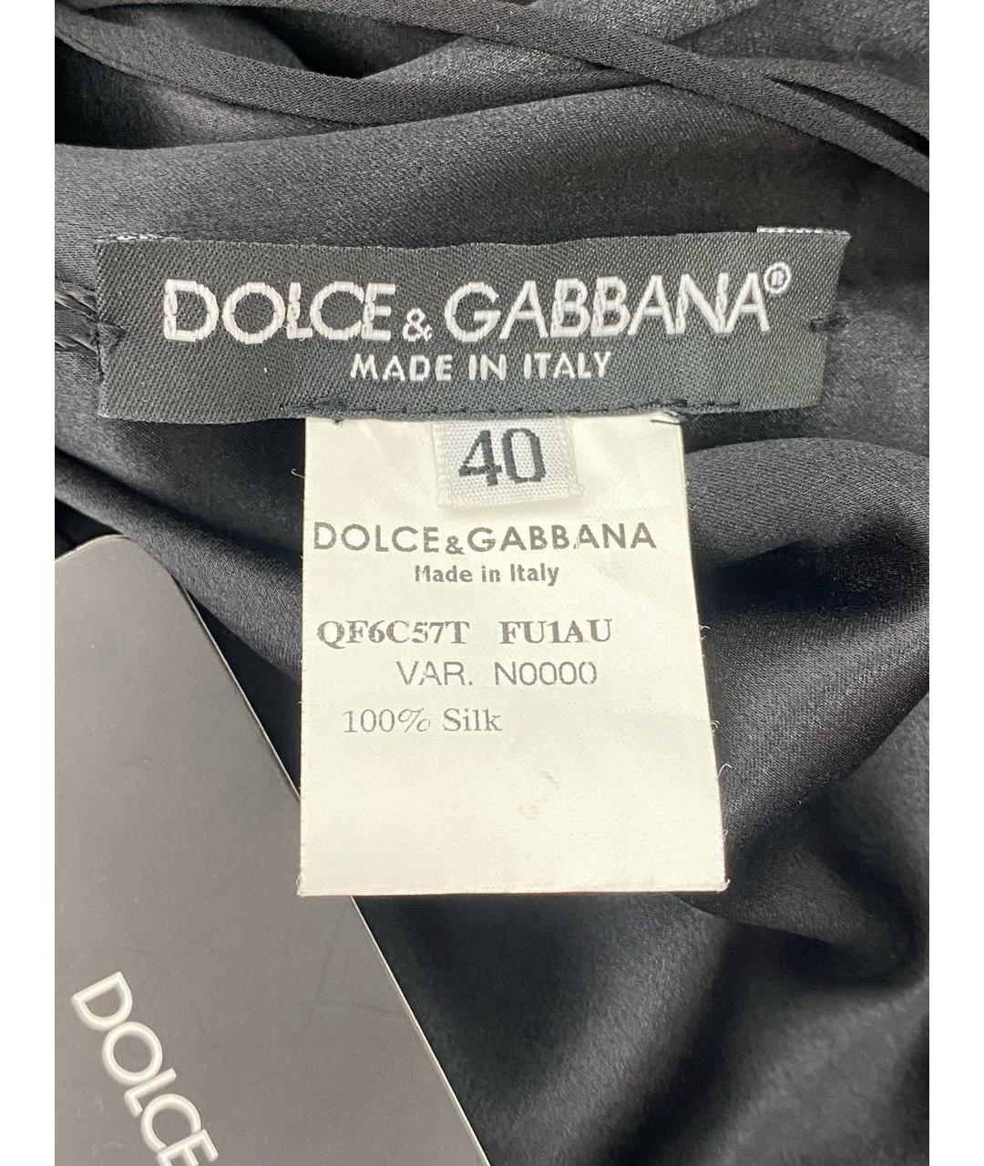DOLCE&GABBANA Черное шелковое коктейльное платье, фото 6