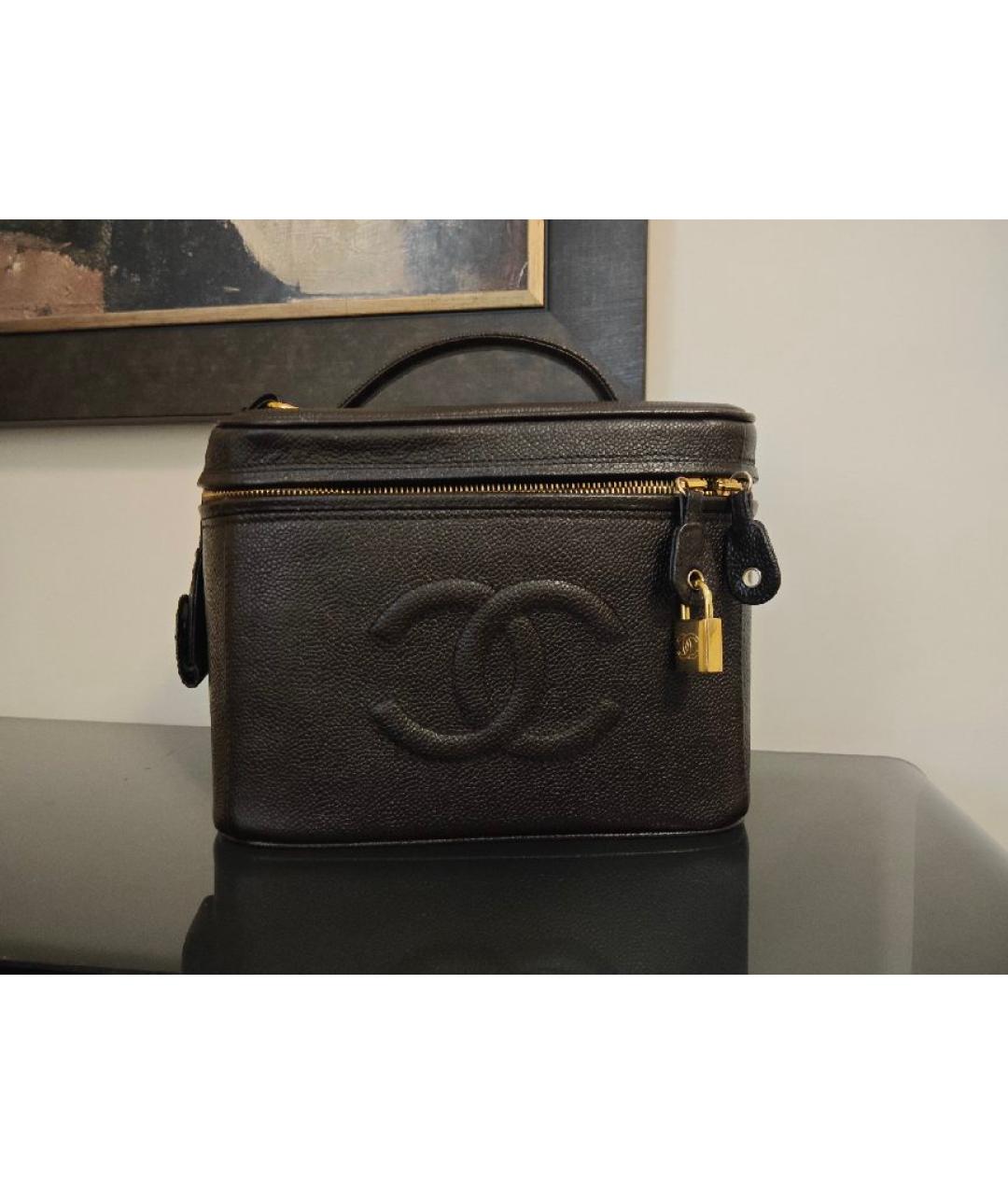 CHANEL Коричневая кожаная сумка с короткими ручками, фото 7