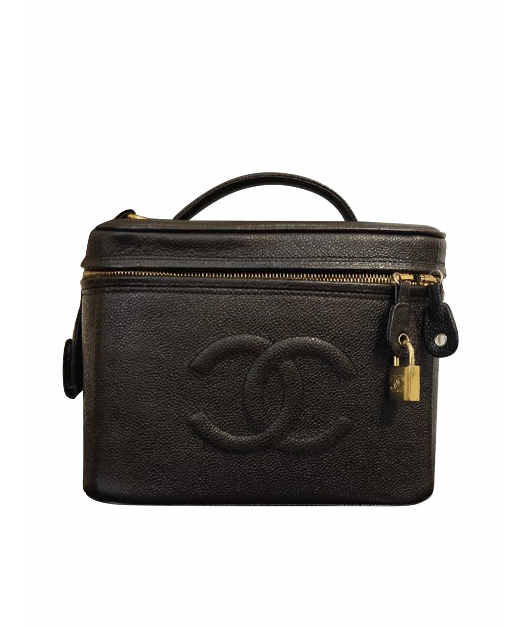 CHANEL Коричневая кожаная сумка с короткими ручками, фото 1
