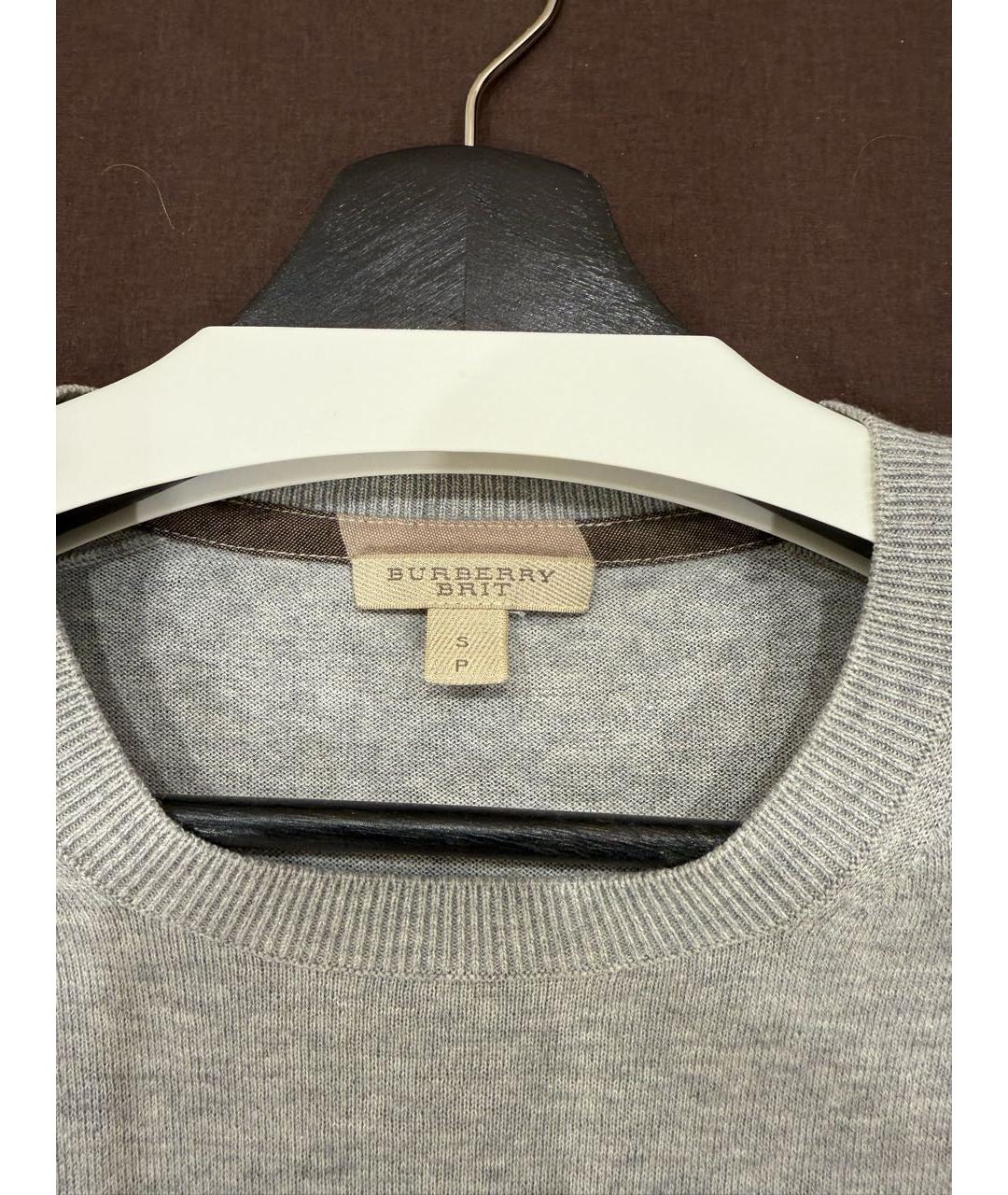BURBERRY Серый кашемировый джемпер / свитер, фото 3