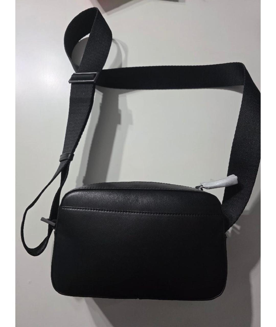 CALVIN KLEIN Черная сумка через плечо из искусственной кожи, фото 3