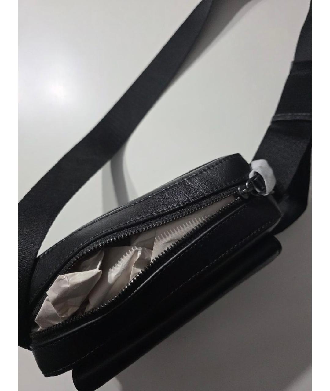 CALVIN KLEIN Черная сумка через плечо из искусственной кожи, фото 4