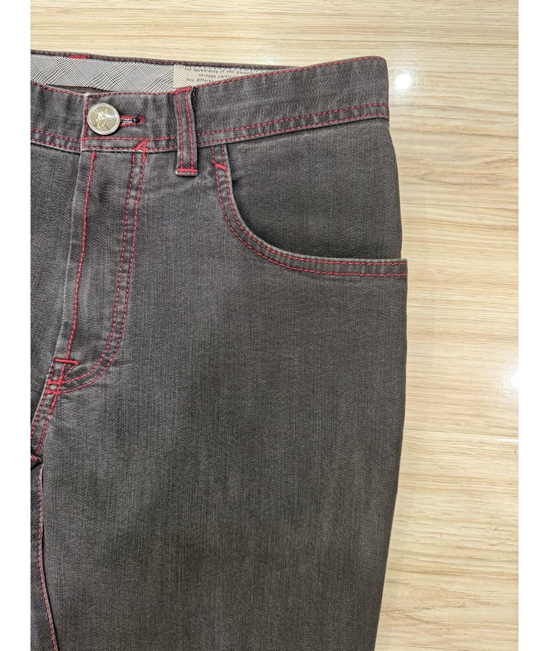 BRIONI Серые хлопковые джинсы, фото 5