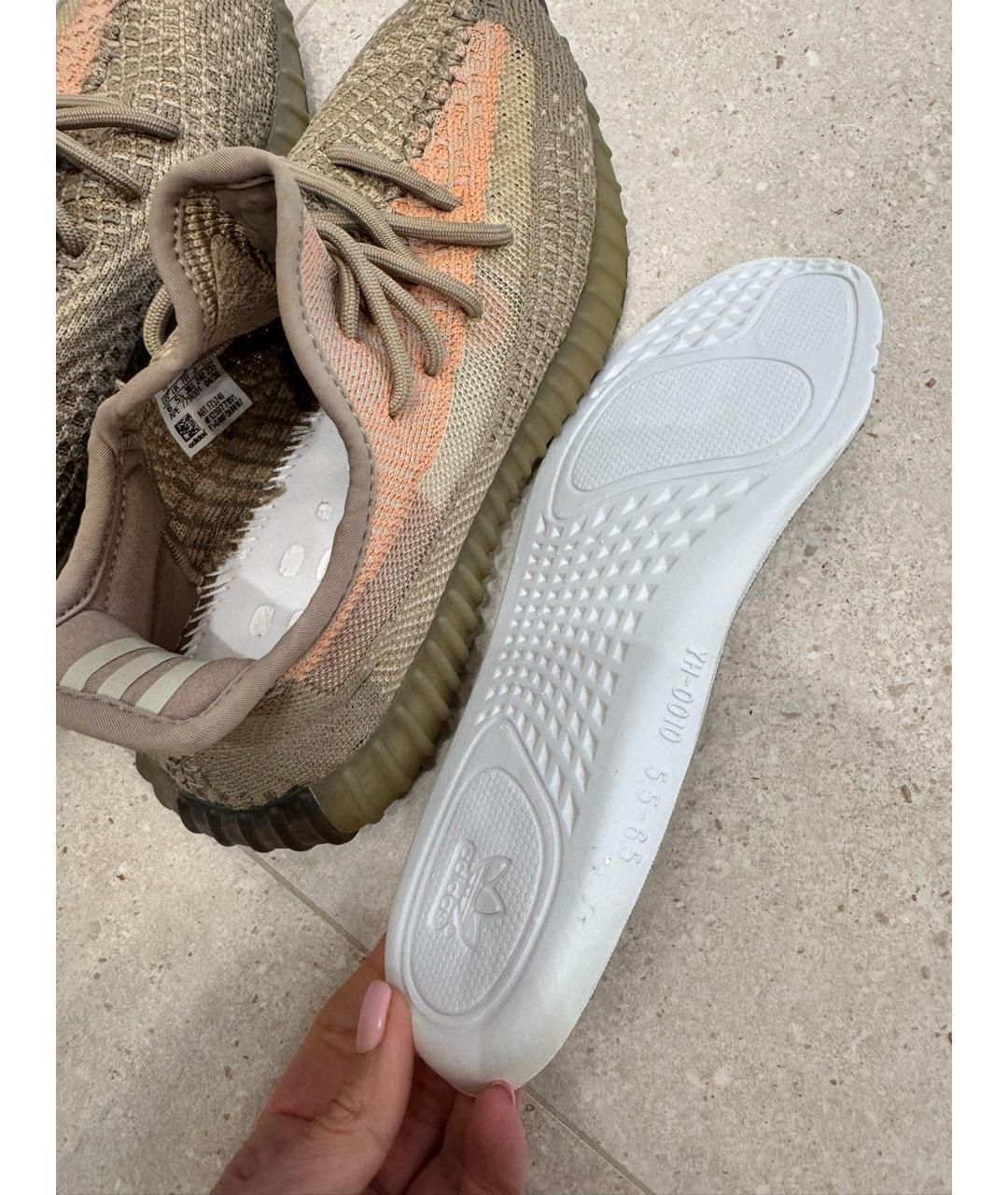 ADIDAS YEEZY Бежевые текстильные кроссовки, фото 7