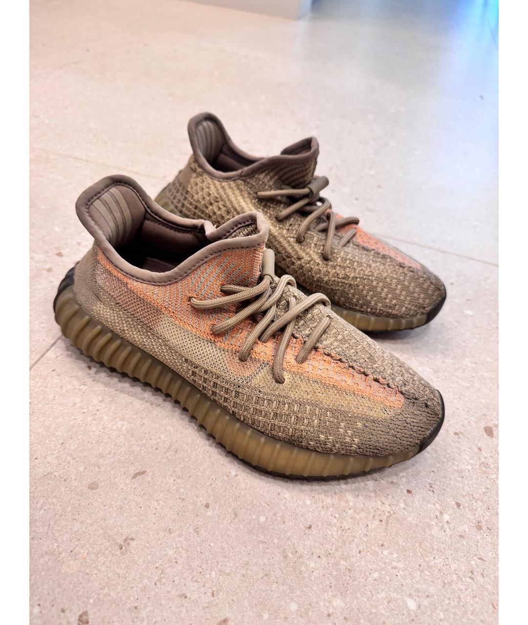 ADIDAS YEEZY Бежевые текстильные кроссовки, фото 2