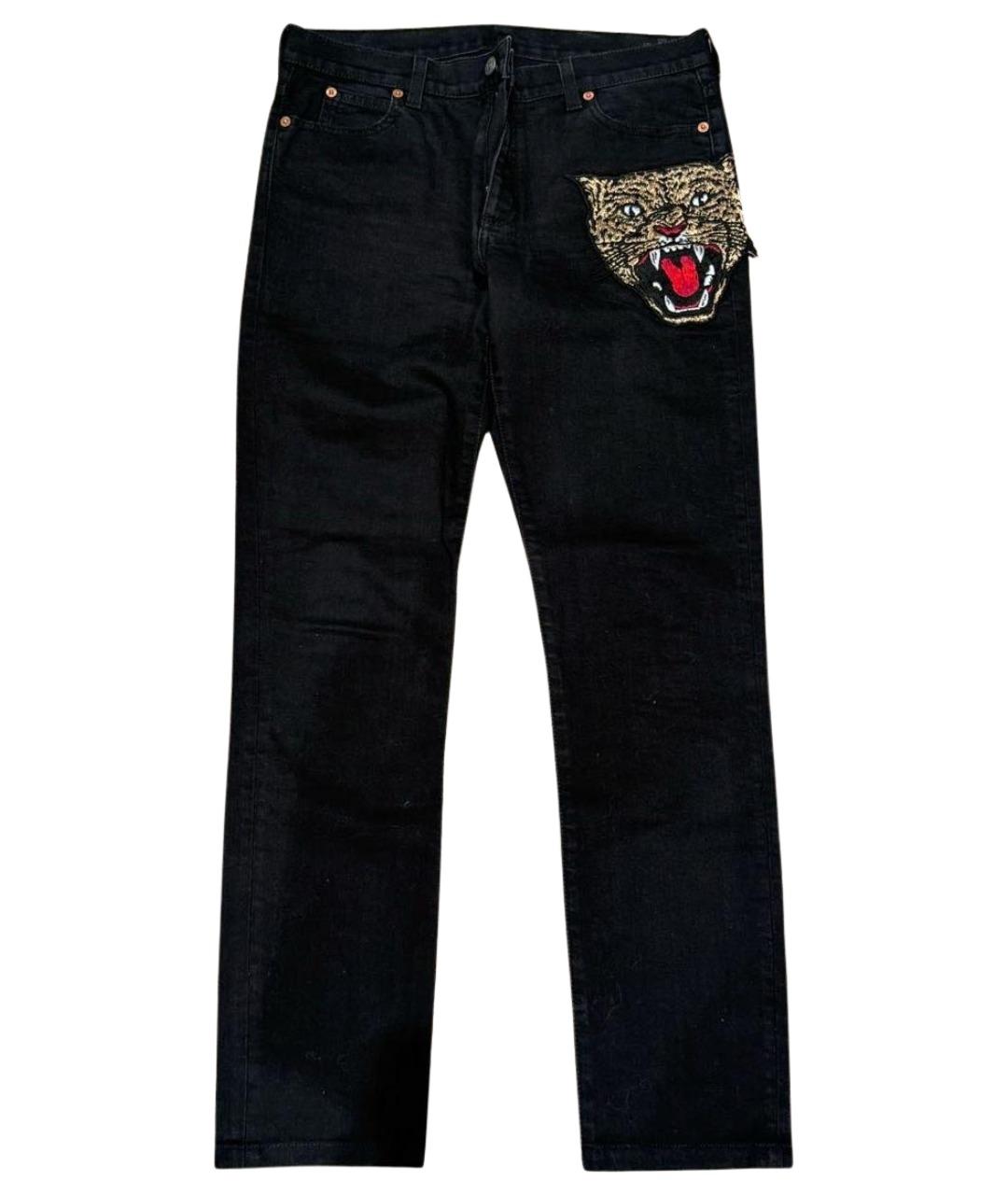 GUCCI Черные хлопковые джинсы слим, фото 1
