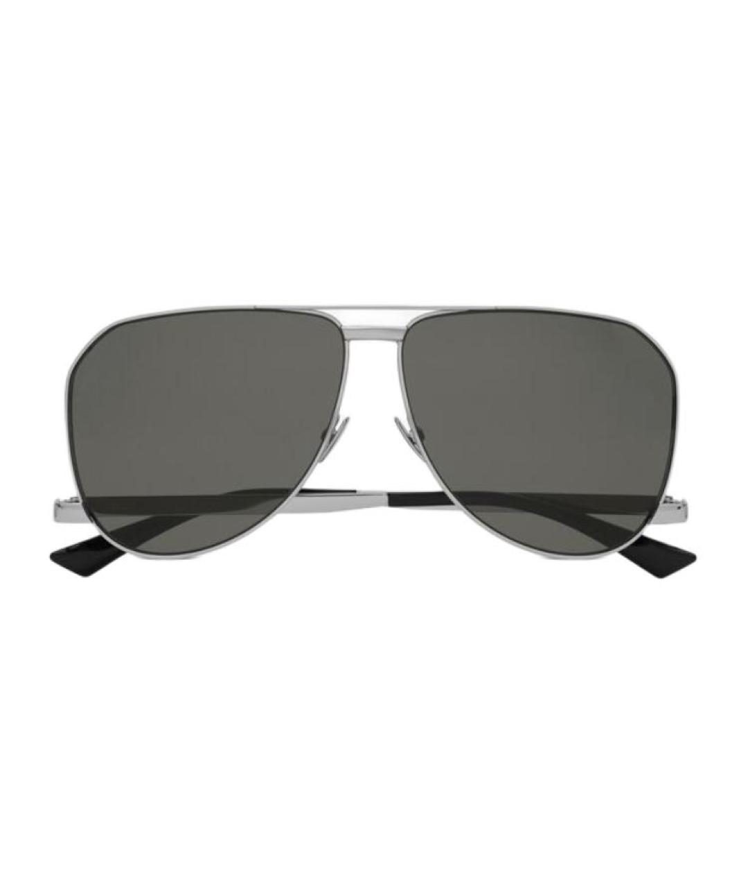 SAINT LAURENT Серебряные металлические солнцезащитные очки, фото 2