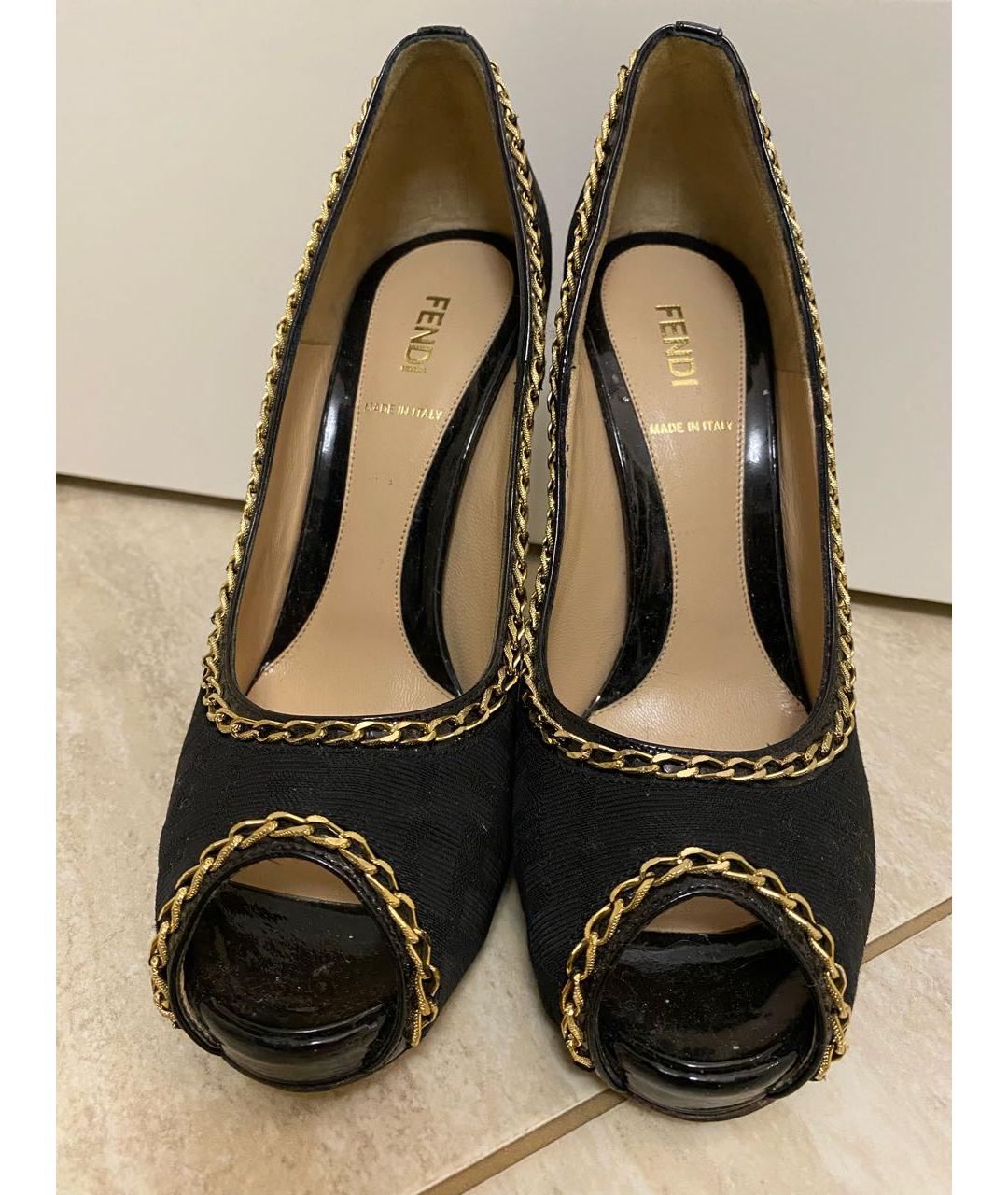 FENDI Черные текстильные туфли, фото 2