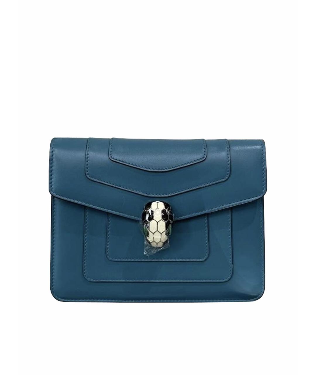 BVLGARI Голубая кожаная сумка через плечо, фото 1