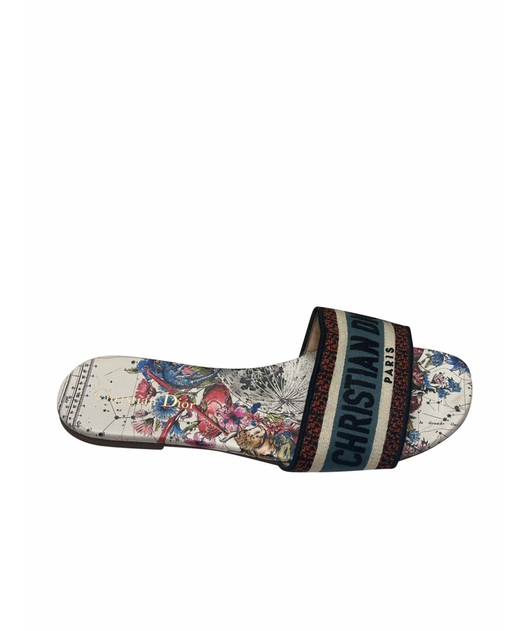 CHRISTIAN DIOR Мульти шлепанцы, фото 1