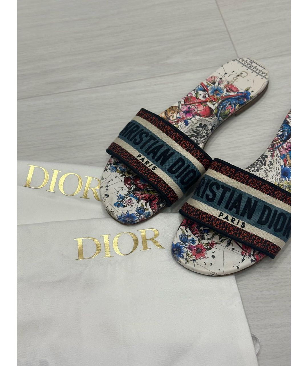 CHRISTIAN DIOR Мульти шлепанцы, фото 5