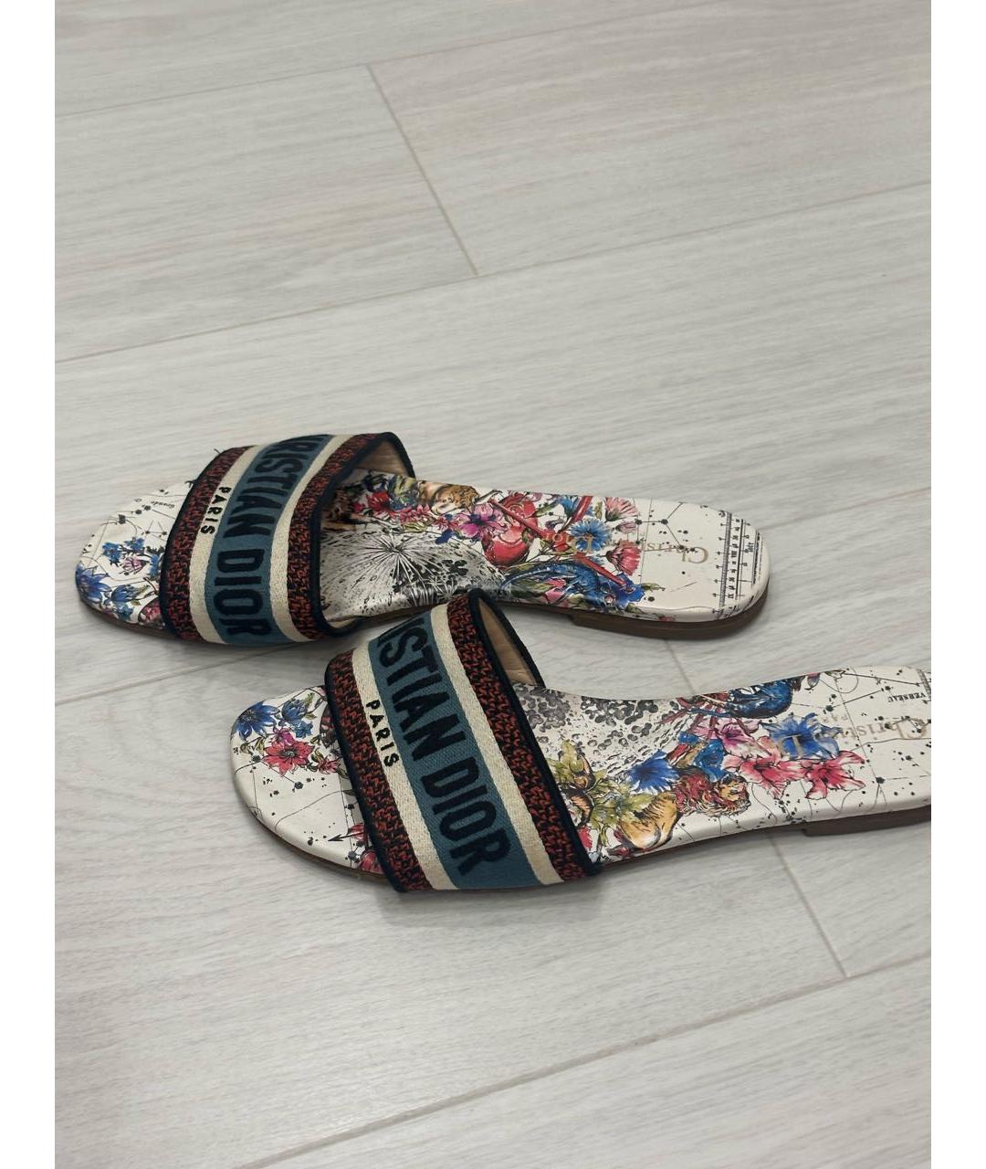 CHRISTIAN DIOR Мульти шлепанцы, фото 6