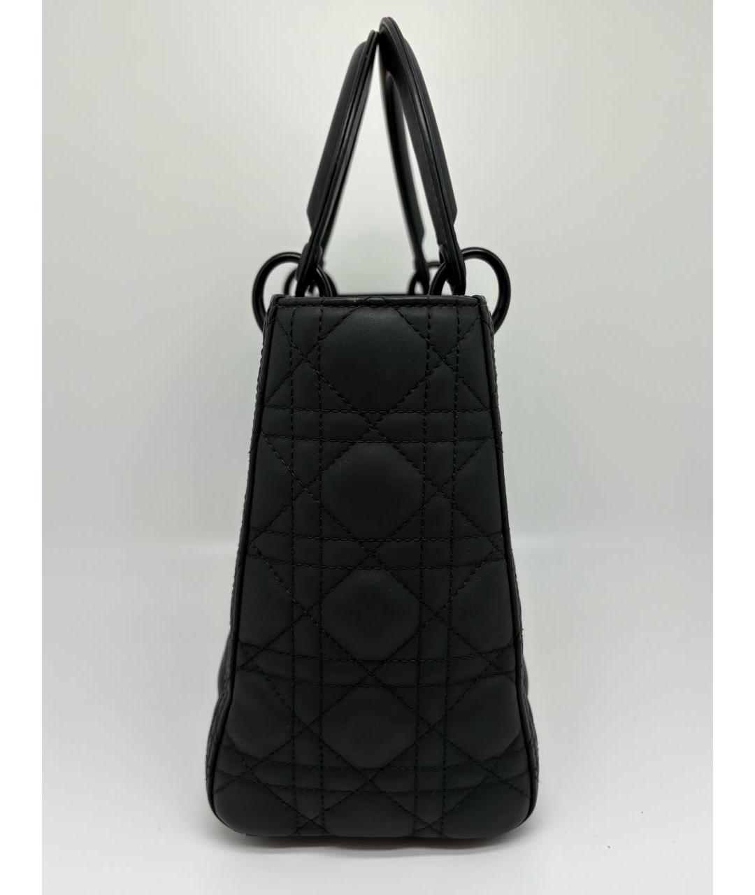 CHRISTIAN DIOR Черная кожаная сумка с короткими ручками, фото 2